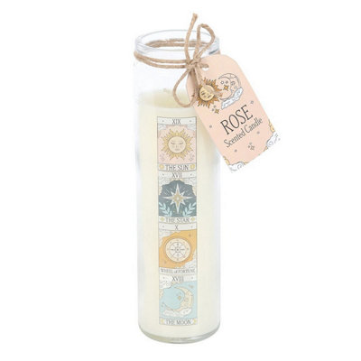 Something Different Rose Tarot Vintage Tube Candle White/multicoloured (One Size) from B&Q