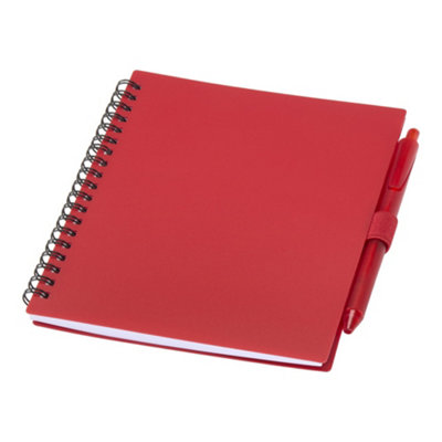 B&Q Red Floso Niove Soft Cover Recycled Plastic Notebook & Pen Set (One ) Size 1