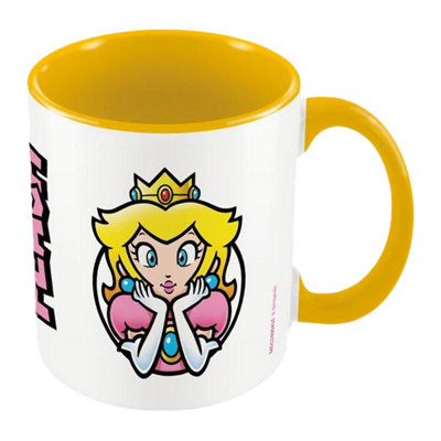 Super Mario Inner Two Tone Princess Peach Mug White/yellow/pink (12Cm X 8.7Cm X 10.5Cm) from B&Q