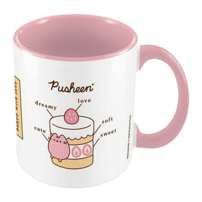 Pusheen Baked With Love Inner Two Tone Mug White/pink (12Cm X 8.7Cm X 10.5Cm) from B&Q