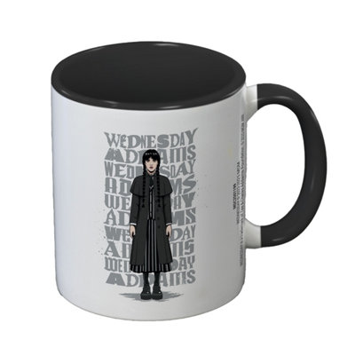 Wednesday Inner Two Tone Wednesday Addams Mug White/black (One Size) from B&Q