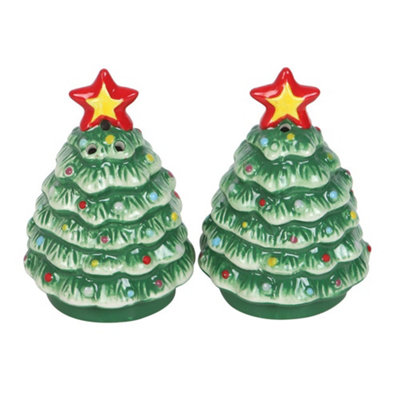  - Something Different Nostalgic Christmas Tree Salt And Per Shakers Set Multicoloured (One Size)