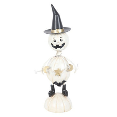 Something Different Unisex White Metal Pumpkin Man Ornament In - Image 3