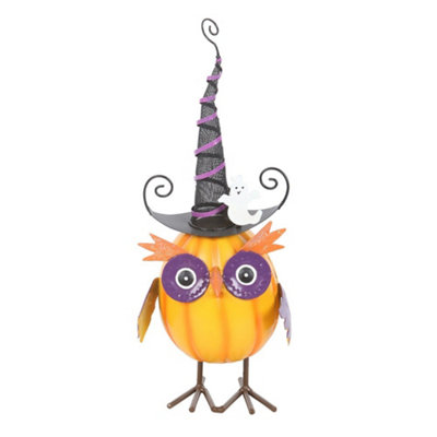 Something Different Metal Owl And Ghost Ornament Orange/black (One Size) from B&Q