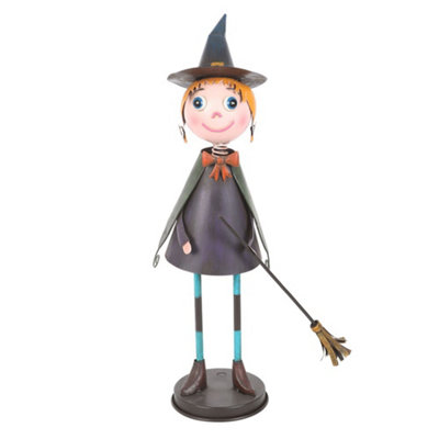 Something Different Metal Witch With Broom Ornament Multicoloured (One Size) from B&Q