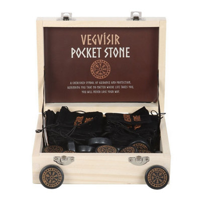 Something Different Vegvisir Viking Comp Pocket Stones (Pack Of 24) Black (One Size) from B&Q