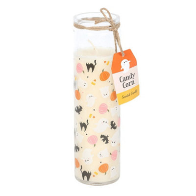 Something Different Sweet And Spooky Candy Corn Printed Scented Candle White (One Size) from B&Q