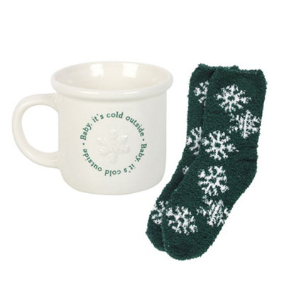  - Something Different Baby Its Cold Outside Mug Set White/green (One Size)
