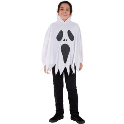 Smiffys Childrens/kids Ghost Costume Poncho White/black (One Size) from B&Q