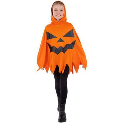 Smiffys Childrens/kids Pumpkin Poncho Orange/black (One Size) from B&Q
