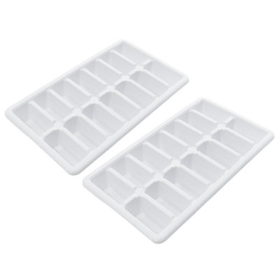 B&Q -  14-Compartment Ice Cube Maker Tray Universal For All FreezersPack Of 2