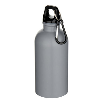 B&Q Grey Floso Oregon Matte Recycled Stainless Steel Carabiner Water Bottle (One ) 400Ml