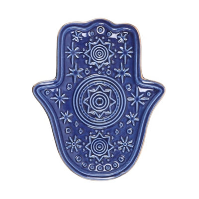 B&Q Dark/Blue Something Different Hamsa Hand Incense Holder (One ) 12Cm