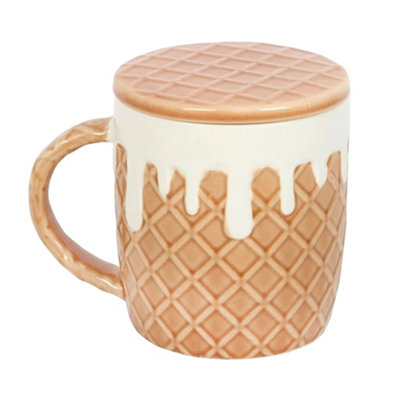 Something Different Unisex Medium Beige Mug & Coaster Set In - Image 3