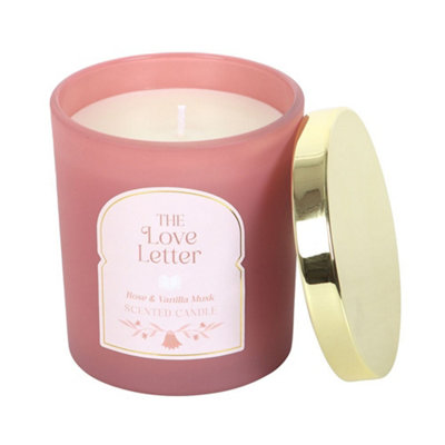 Something Different The Love Letter Rose & Vanilla Musk Candle Light Pink (One Size) from B&Q