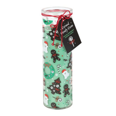 Something Different Merry Creepmas Cursed Candy Cane Tube Candle Light Green (One Size) from B&Q