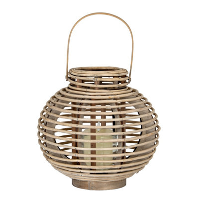 B&Q -  Willow Round Lantern Brown (One Size)
