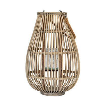 B&Q -  Ellipse Wicker Lantern Brown (One Size)