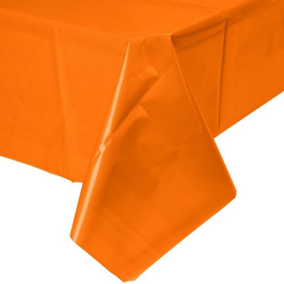 Amscan Plastic Plain Party Table Cover Orange (One Size) from B&Q