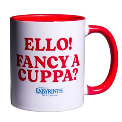 Labyrinth Ello Fancy A Cuppa The Worm Mug White/red (One Size) from B&Q
