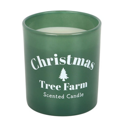Something Different Farm Christmas Tree Candle & Holder Green/white (One Size) from B&Q