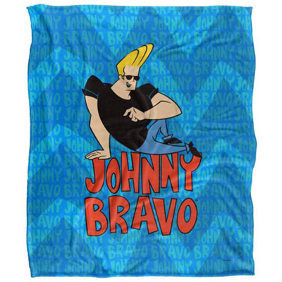 Johnny Bravo Silky Repeat Logo Supersoft Blanket Multicoloured (One Size) from B&Q