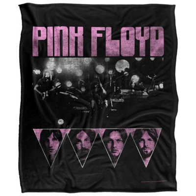  - Pink Floyd Silky Heads Supersoft Blanket Black/pink (One Size)