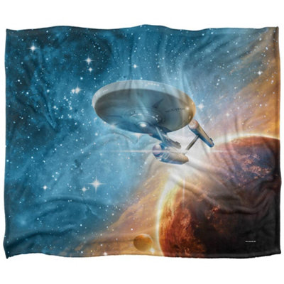 Star Trek Final Frontier Silky Supersoft Blanket Blue/multicoloured (One Size) from B&Q