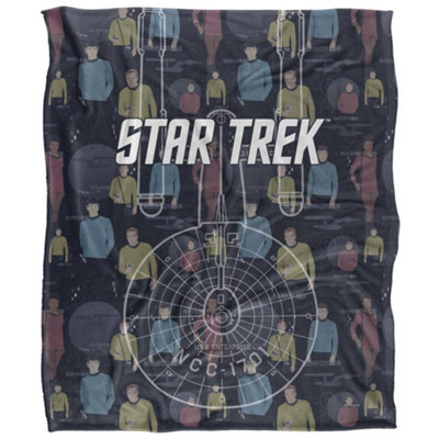 Star Trek Enterprise Silky Crew Supersoft Blanket Multicoloured (One Size) from B&Q