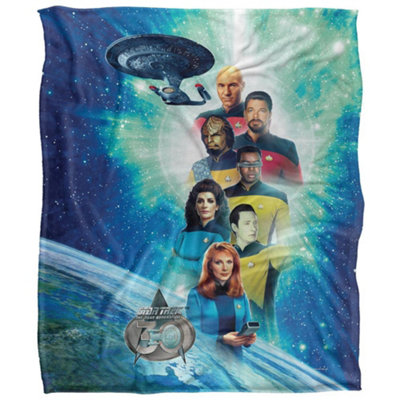 Star Trek 30 Silky Crew Supersoft Blanket Blue/multicoloured (One Size) from B&Q