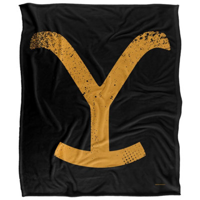 Yellowstone Silky Logo Supersoft Blanket Black/yellow (One Size) from B&Q