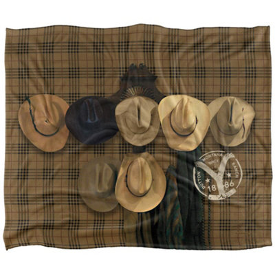 Yellowstone Hats Off Silky Supersoft Blanket Multicoloured (One Size) from B&Q