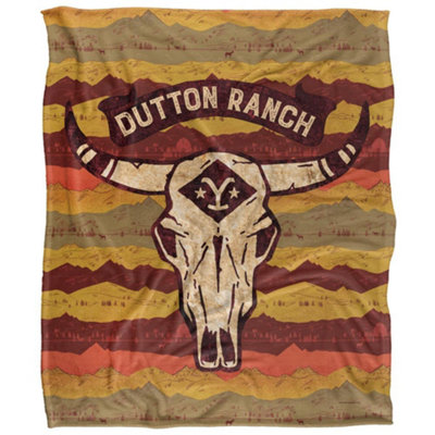  - Yellowstone Silky Skull Supersoft Blanket Multicoloured (One Size)