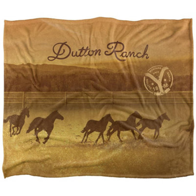 Yellowstone Dutton Ranch Silky Horse Rider Supersoft Blanket Multicoloured (One Size) from B&Q