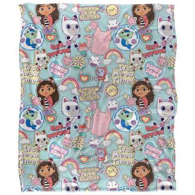 Gabbys Dollhouse Silky Cat Supersoft Blanket Multicoloured (One Size) from B&Q