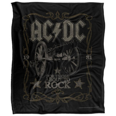 Ac/dc For Those About To Rock Silky Label Supersoft Blanket Black/grey (One Size) from B&Q