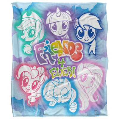 My Little Pony Friends 4 Ever Silky Supersoft Blanket Multicoloured (One Size) from B&Q
