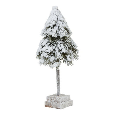 B&Q -  Snowy Cedar Tree Christmas Decoration Brown/white/green (One Size)