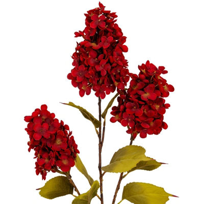 Hill Interiors Unisex Red Spear Hydrangea Artificial Flower Spray In - Image 6