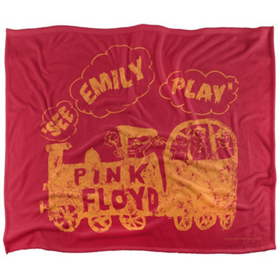  - Pink Floyd See Emily Play Silky Supersoft Blanket Pink/yellow (One Size)