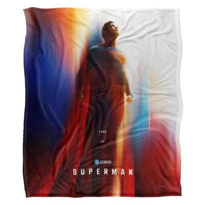DC comics Superman Lookup Silky Poster Supersoft Blanket Multicoloured (One Size) from B&Q