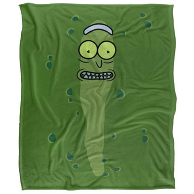 Rick And Morty Silky Pickle Rick Supersoft Blanket Green (One Size) from B&Q