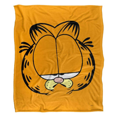 Garfield Silky Big Head Supersoft Blanket Yellow/black (One Size) from B&Q