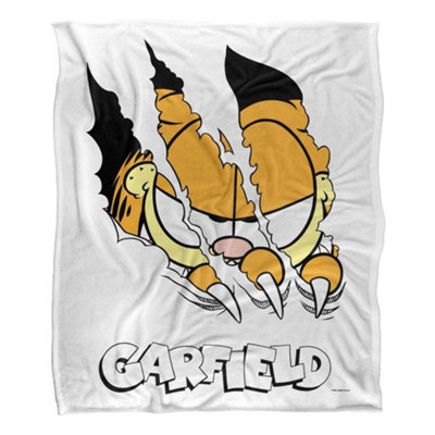 Garfield Silky Torn Supersoft Blanket White/yellow (One Size) from B&Q