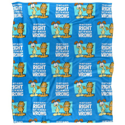 Garfield Not Always Right Silky Supersoft Blanket Blue/multicoloured (One Size) from B&Q