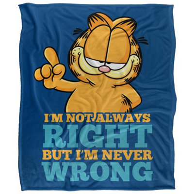 Garfield Never Ever Wrong Silky Supersoft Blanket Blue/yellow (One Size) from B&Q