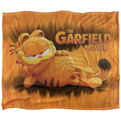 Garfield Laying Down Silky Supersoft Blanket Yellow (One Size) from B&Q