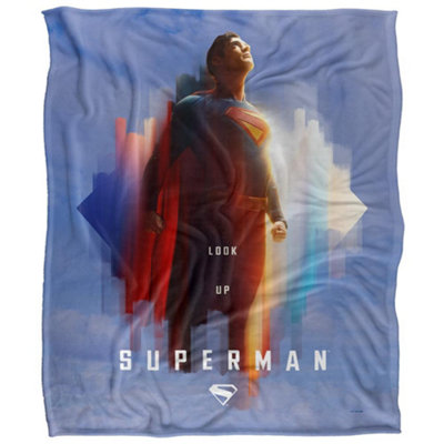 DC comics Superman Lookup Silky Shield Supersoft Blanket Blue/multicoloured (One Size) from B&Q