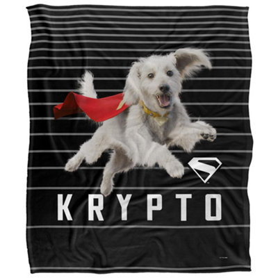DC comics Superman Silky Lines Krypto Supersoft Blanket Black/white (One Size) from B&Q