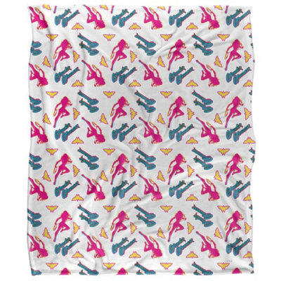 DC comics Wonder Woman Silky Patterned Supersoft Blanket White/multicoloured (One Size) from B&Q